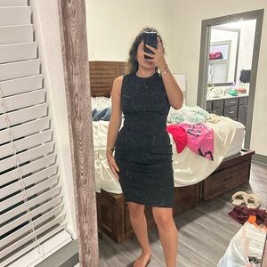 Calvin Klein Black Halter Sheath Midi Dress